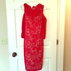Beautiful red and cream lace dress. Worn once.